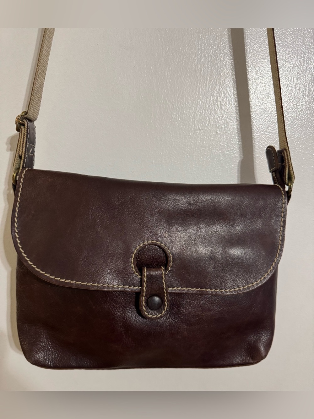 Lessefaire Brown Leather Shoulder/Crossbody Bag
